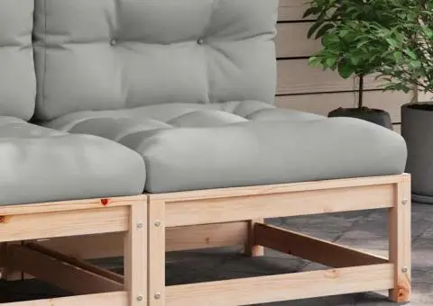 Canapea de grădină fără cotiere, cu perne, lemn masiv de pin - 1/5