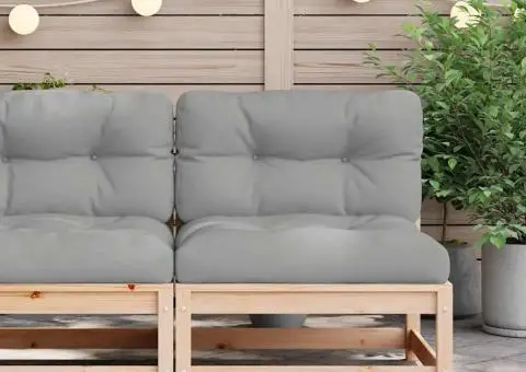 Canapea de grădină fără cotiere, cu perne, lemn masiv de pin - 3/5