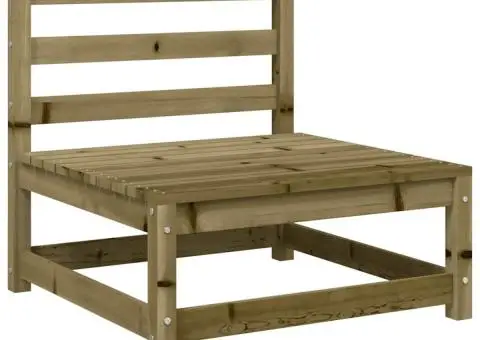Canapea de grădină fără cotiere cu perne, lemn de pin impregnat - 4/5