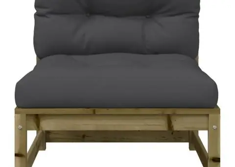 Canapea de grădină fără cotiere cu perne, lemn de pin impregnat - 5/5