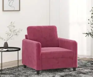 vidaXL Canapea de o persoană, roșu vin, 60 cm, catifea