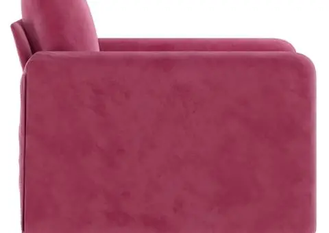 Canapea de o persoană, roșu vin, 60 cm, catifea - 4/5
