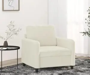 vidaXL Canapea de o persoană, crem, 60 cm, catifea