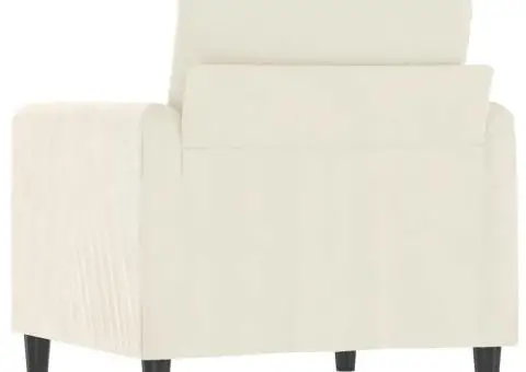 Canapea de o persoană, crem, 60 cm, catifea - 5/5
