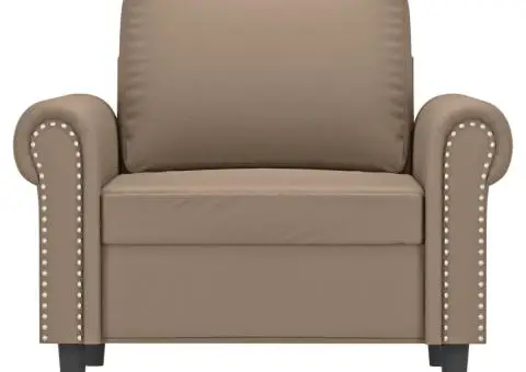 Canapea de o persoană, cappuccino, 60 cm, piele ecologică - 3/5