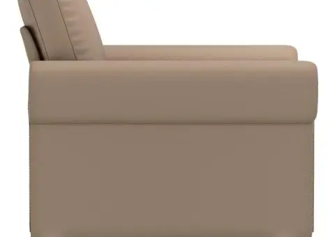 Canapea de o persoană, cappuccino, 60 cm, piele ecologică - 4/5