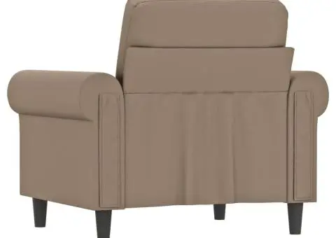 Canapea de o persoană, cappuccino, 60 cm, piele ecologică - 5/5