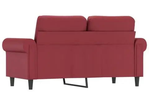 Canapea cu 2 locuri, roșu vin, 120 cm, material textil - 5/5