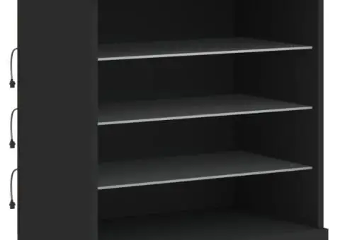 Servantă cu lumini LED, negru, 60,5x37x67 cm - 5/5