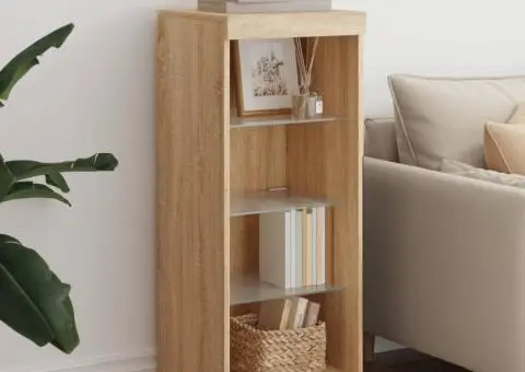 Servantă cu lumini LED, stejar sonoma, 41x37x100 cm - 1/5