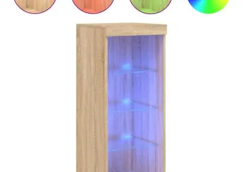 Servantă cu lumini LED, stejar sonoma, 41x37x100 cm - 2/5