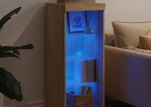 Servantă cu lumini LED, stejar sonoma, 41x37x100 cm - 3/5