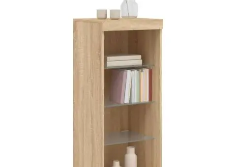 Servantă cu lumini LED, stejar sonoma, 41x37x100 cm - 4/5