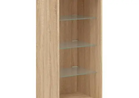 Servantă cu lumini LED, stejar sonoma, 41x37x100 cm - 5/5