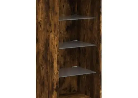 Servantă cu lumini LED, stejar fumuriu, 41x37x100 cm - 5/5