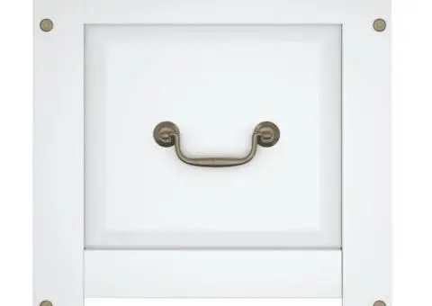 Cufăr de depozitare cu capac, maro și alb, lemn masiv de acacia - 5/5