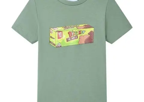 Tricou pentru copii cu mâneci scurte, kaki, 140 - 1/5