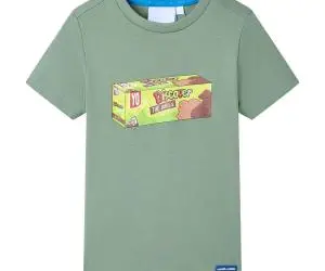 Tricou pentru copii cu mâneci scurte, kaki, 140