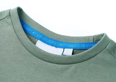 Tricou pentru copii cu mâneci scurte, kaki, 140 - 3/5