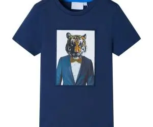 Tricou pentru copii cu mâneci scurte, albastru închis, 116