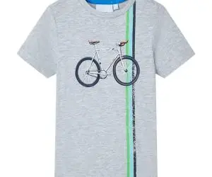 Tricou pentru copii cu mâneci scurte, gri, 92