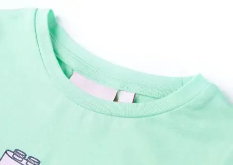 Tricou pentru copii, verde aprins, 128 - 3/5