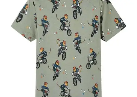 Pijamale pentru copii cu mâneci scurte, kaki deschis, 128 - 3/5