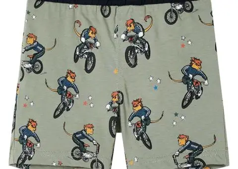 Pijamale pentru copii cu mâneci scurte, kaki deschis, 128 - 4/5