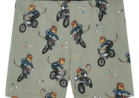 Pijamale pentru copii cu mâneci scurte, kaki deschis, 128 - 5/5