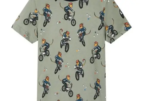 Pijamale pentru copii cu mâneci scurte, kaki deschis, 104 - 2/5