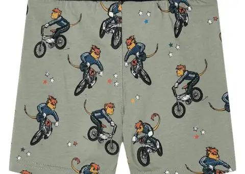 Pijamale pentru copii cu mâneci scurte, kaki deschis, 104 - 5/5