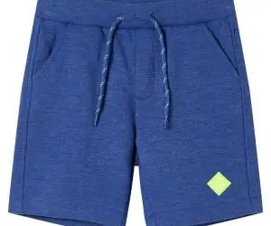Pantaloni scurți pentru copii cu șnur, albastru melanj, 140