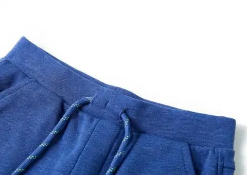 Pantaloni scurți pentru copii cu șnur, albastru melanj, 140 - 3/5