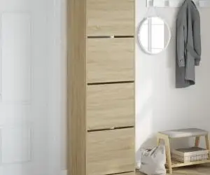 vidaXL Pantofar cu 4 sertare rabatabile, stejar sonoma, 60x42x204 cm