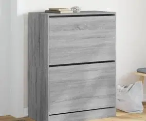 vidaXL Pantofar cu 2 sertare rabatabile, gri sonoma, 80x42x108 cm