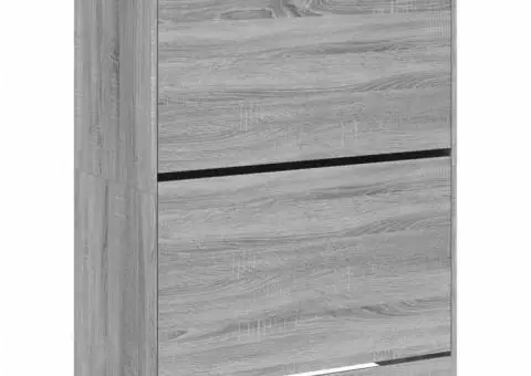 Pantofar cu 2 sertare rabatabile, gri sonoma, 80x42x108 cm - 2/5