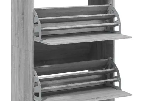 Pantofar cu 2 sertare rabatabile, gri sonoma, 80x42x108 cm - 5/5