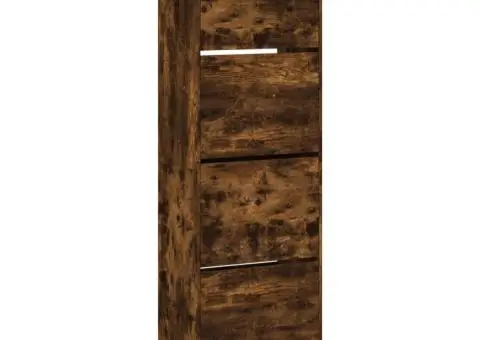 Pantofar cu 4 sertare rabatabile, stejar fumuriu, 60x34x187,5cm - 2/5