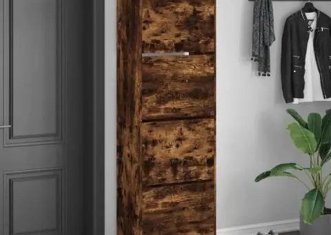 Pantofar cu 4 sertare rabatabile, stejar fumuriu, 60x34x187,5cm - 3/5