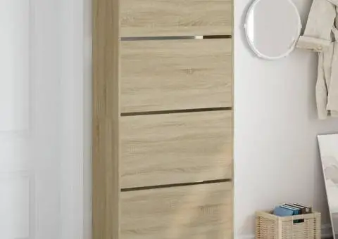 Pantofar cu 4 sertare rabatabile, stejar sonoma, 80x34x187,5 cm - 1/5