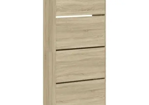 Pantofar cu 4 sertare rabatabile, stejar sonoma, 80x34x187,5 cm - 2/5
