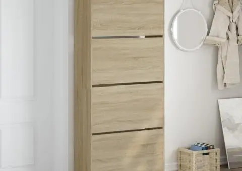 Pantofar cu 4 sertare rabatabile, stejar sonoma, 80x34x187,5 cm - 3/5