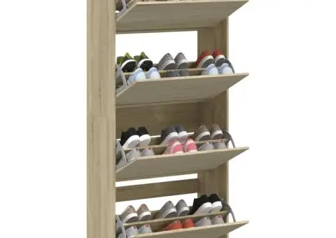 Pantofar cu 4 sertare rabatabile, stejar sonoma, 80x34x187,5 cm - 4/5