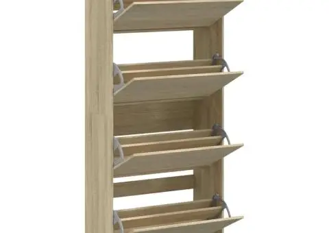 Pantofar cu 4 sertare rabatabile, stejar sonoma, 80x34x187,5 cm - 5/5