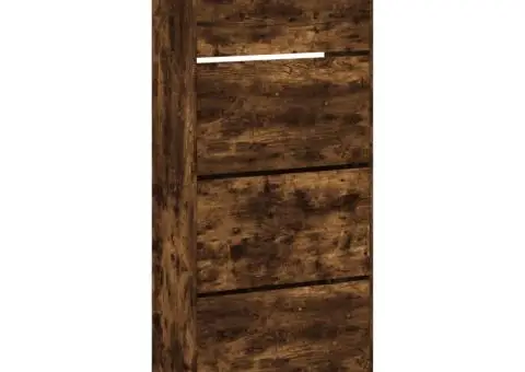 Pantofar cu 4 sertare rabatabile, stejar fumuriu, 80x34x187,5cm - 2/5