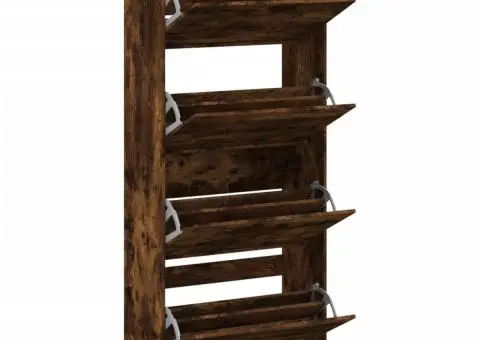 Pantofar cu 4 sertare rabatabile, stejar fumuriu, 80x34x187,5cm - 5/5