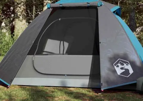 Cort de camping cupolă pentru 2 persoane, albastru, impermeabil - 1/5