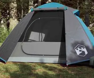 vidaXL Cort de camping cupolă pentru 2 persoane, albastru, impermeabil