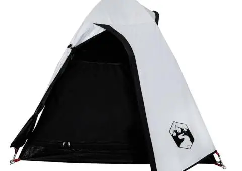 Cort camping cupolă 2 persoane alb, țesătură opacă, impermeabil - 5/5