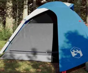 vidaXL Cort de camping cupolă pentru 3 persoane, albastru, impermeabil